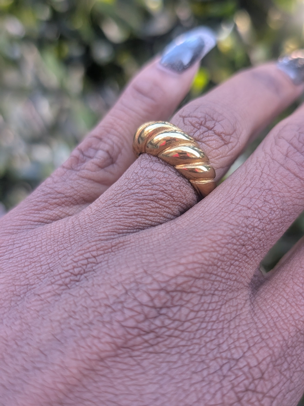Gold-Tone Twisted Dome Ring - Women Jewelry